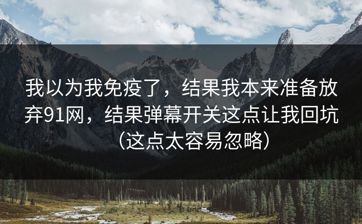 我以为我免疫了，结果我本来准备放弃91网，结果弹幕开关这点让我回坑（这点太容易忽略）